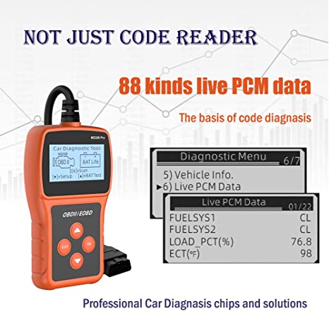 OBD2 Scanner MS309 Pro Car Engine Fault Code Reader, Battery Tester Car Fault ,Check Engine Light and Emission Monitor Status, OBDII CAN Diagnostic Scan Tool with Multi-Languages