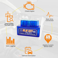 Thumbnail for ELM327-MINI OBDII Car Auto Diagnostic Scanner Car Failure Detector Professional Bluetooth Scan Tool and Code Reader for Android/iOS/ Windows