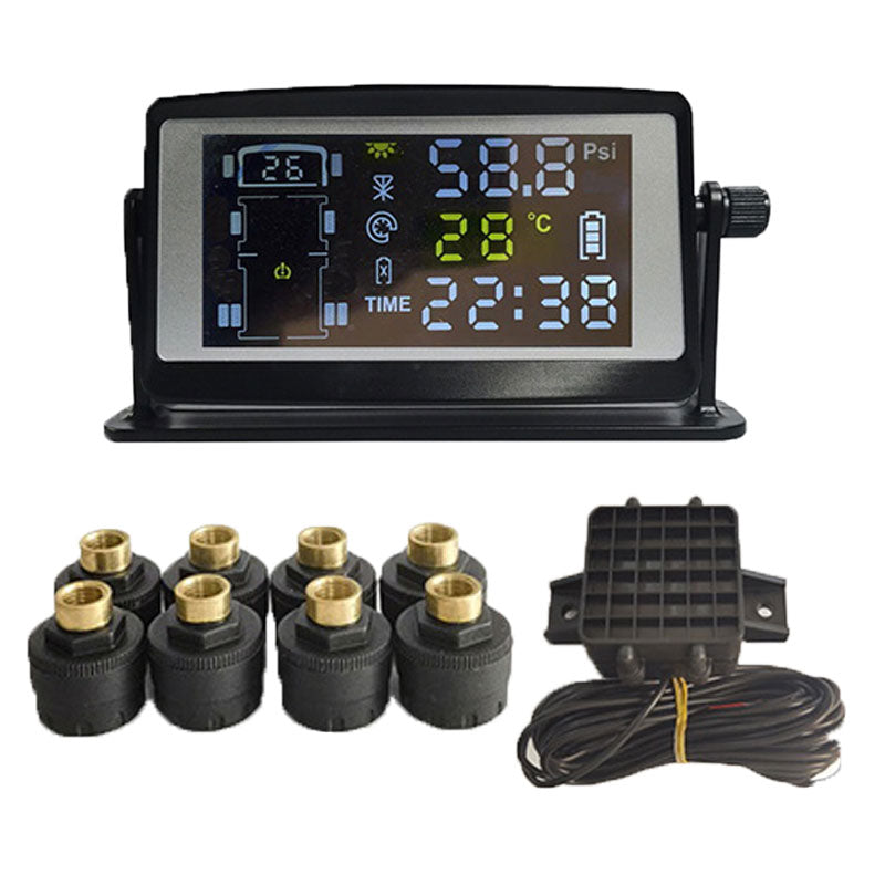 Tire Pressure Monitoring System for RV - 8-14Sensor TPMS for Trailer, 7 Alarm Modes, Large Screen, Endurance Battery Life, Long Sensing Distance, Wireless Sensor Pairing, 2022 Update Version(0-15 Bar/0-216 PSI)